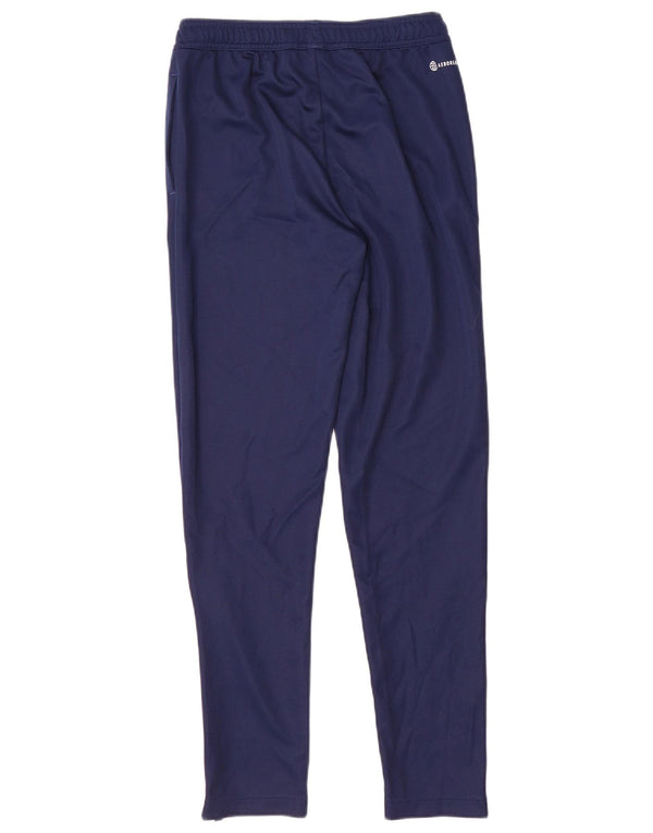 Adidas Boys Aeroready Tracksuit Trousers 13-14 Years Navy Blue Polyester