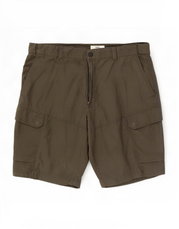 Marks & Spencer Mens Cargo Shorts W40 XL Khaki Cotton