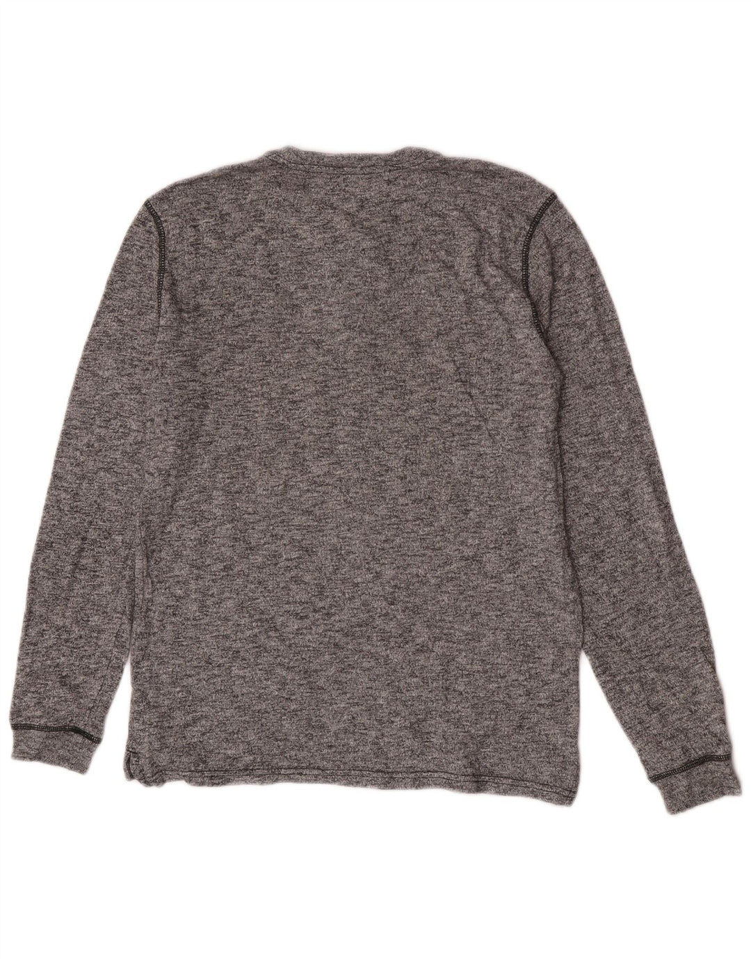 Gap Mens Top Long Sleeve Small Grey Flecked Cotton