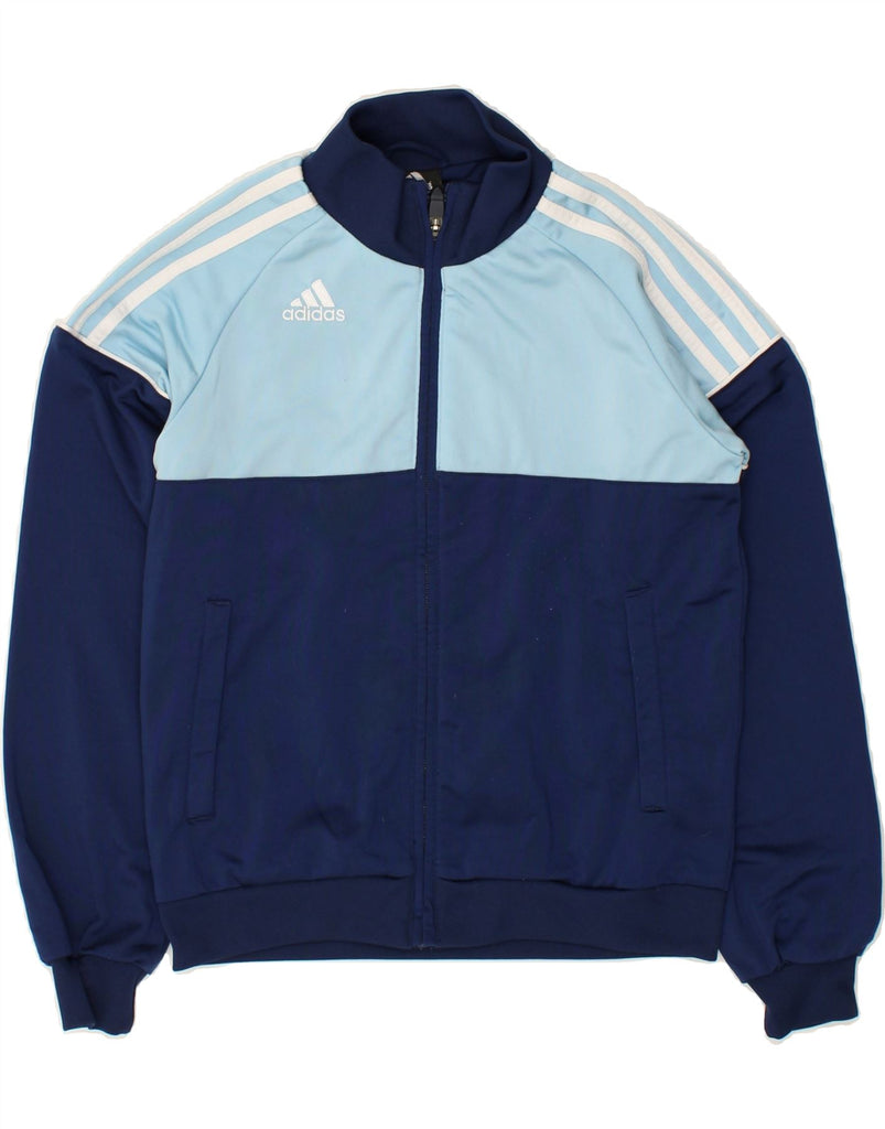 ADIDAS Boys Tracksuit Top Jacket 11-12 Years Navy Blue Colourblock | Vintage Adidas | Thrift | Second-Hand Adidas | Used Clothing | Messina Hembry 