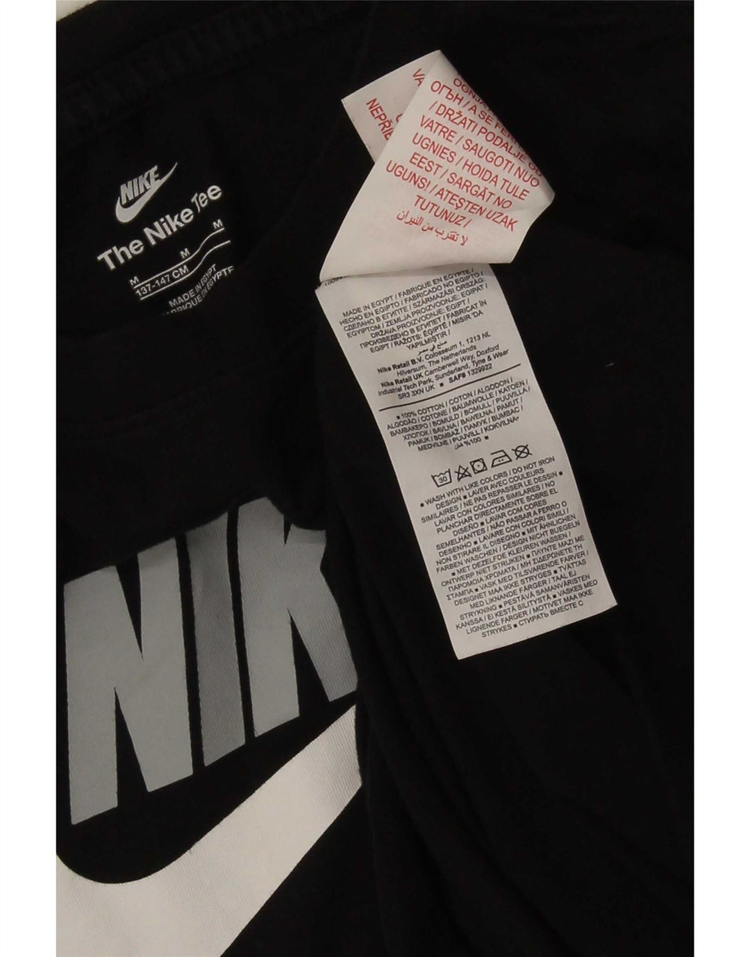 Nike Boys Graphic T-Shirt Top 10-11 Years Medium Black Cotton