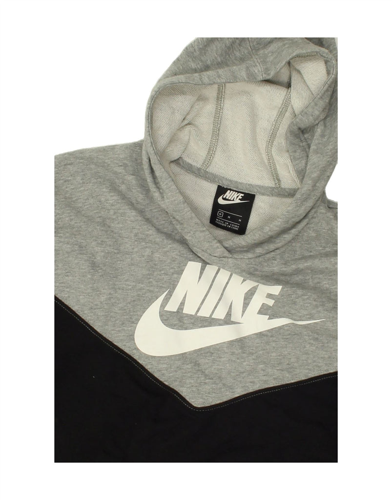 NIKE Mens Graphic Hoodie Jumper Medium Black Colourblock Cotton | Vintage Nike | Thrift | Second-Hand Nike | Used Clothing | Messina Hembry 