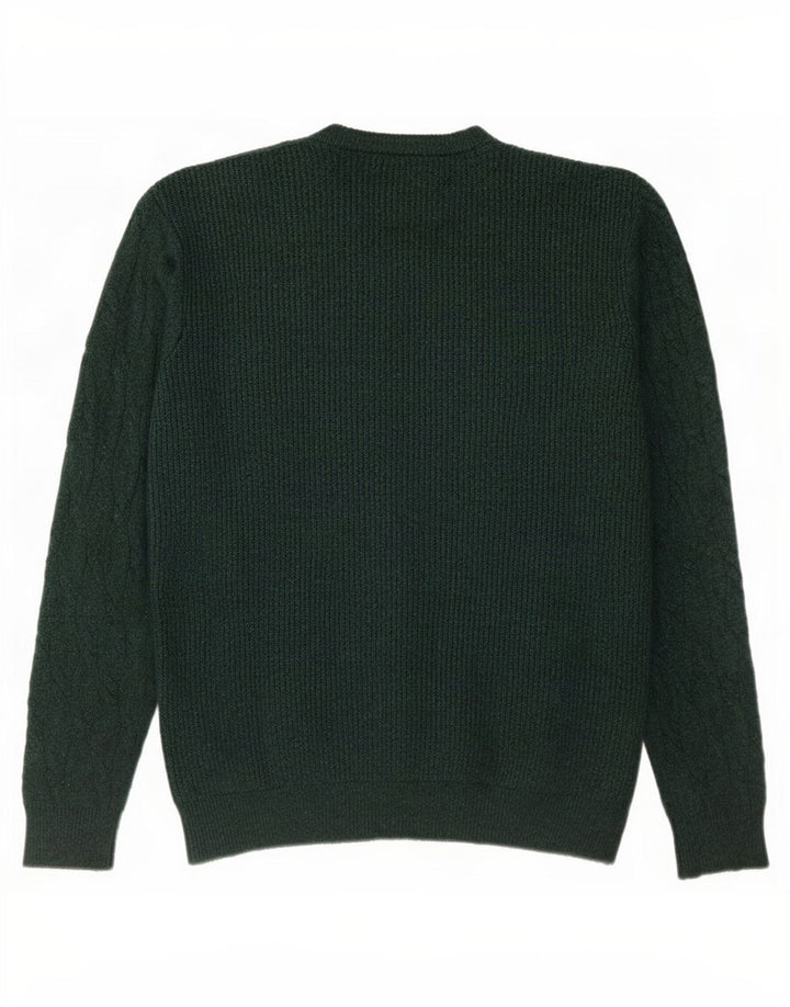 Marks & Spencer Mens Crew Neck Jumper Sweater Large Green Polyamide