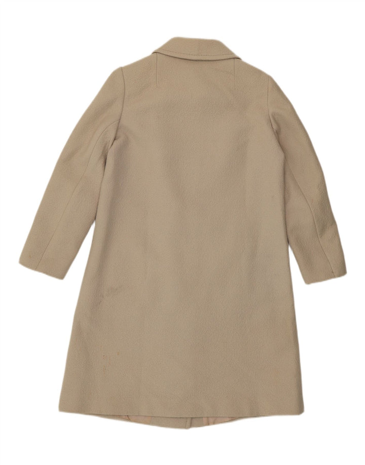 VINTAGE Womens Double Breasted Overcoat UK 14 Large Beige Vintage Vintage and Second-Hand Vintage from Messina Hembry 
