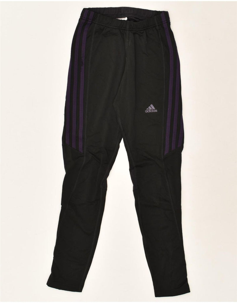 ADIDAS Womens Tracksuit Trousers UK 10 Small Black Polyester | Vintage Adidas | Thrift | Second-Hand Adidas | Used Clothing | Messina Hembry 