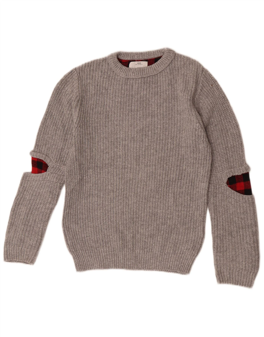 Zara Boys Boat Neck Jumper Sweater 9-10 Years Grey Polyester