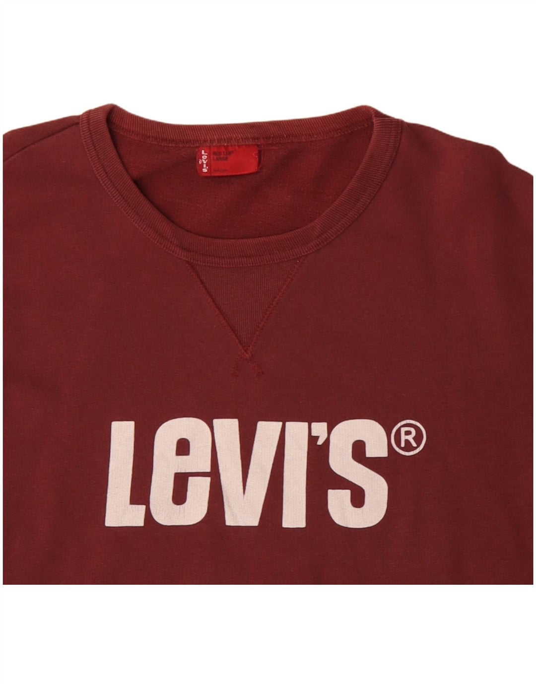 Levi's Mens Graphic Sweatshirt Jumper Large Maroon Cotton