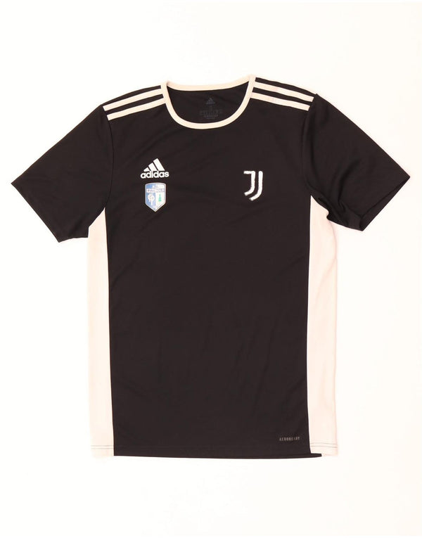 Adidas Mens Juventus Graphic T-Shirt Top Small Black Colourblock Polyester