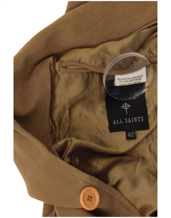 All Saints Mens 3 Button Blazer Jacket UK 42 XL Beige Polyester