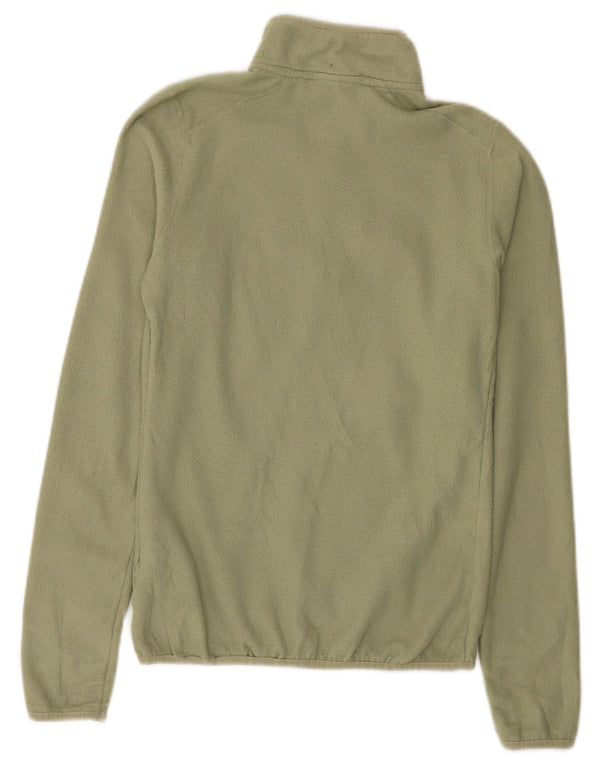 The North Face Womens Zip Neck Fleece Jumper UK 6 XS Khaki Polyester