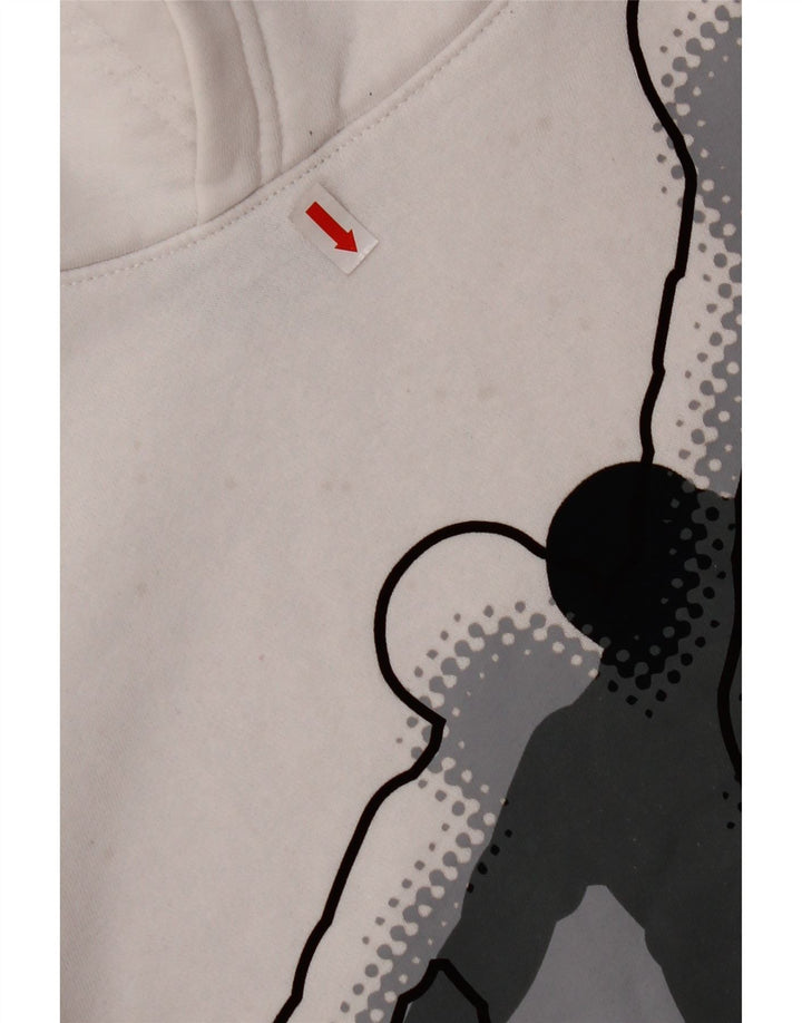 JORDAN Boys Graphic Hoodie Jumper 13-14 Years XL White Cotton