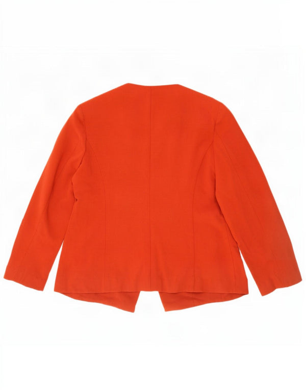 Marks & Spencer Womens Open Blazer Jacket UK 16 Large Orange Polyester