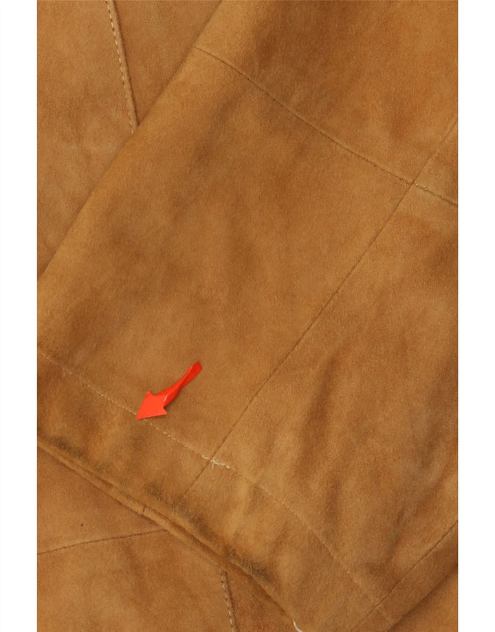 Vintage Mens Suede Jacket EU 54 2XL Beige Leather