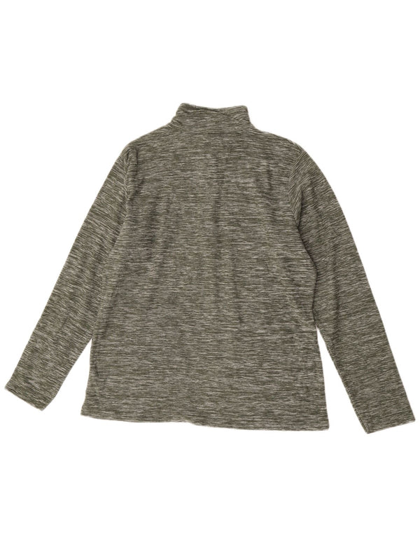 Mountain Warehouse Womens Zip Neck Fleece Jumper UK 16 Large Khaki Flecked