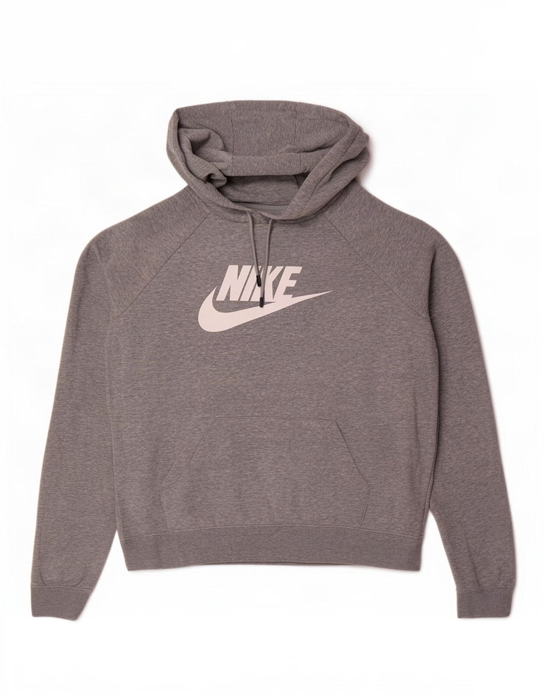 Nike Womens Graphic Hoodie Jumper UK 14 Medium Grey