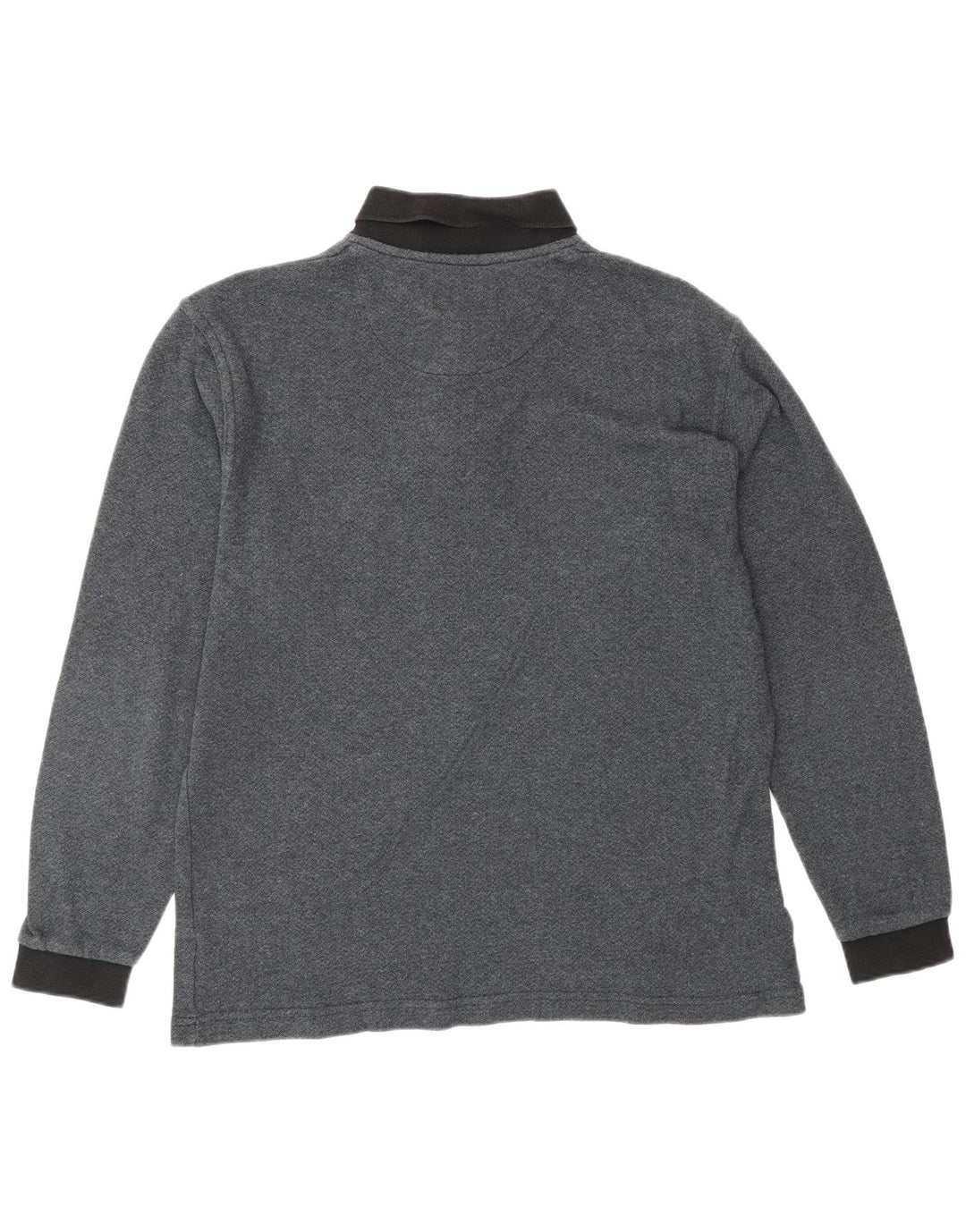 LOUIS FERAUD Mens Long Sleeve Polo Shirt Medium Grey Cotton