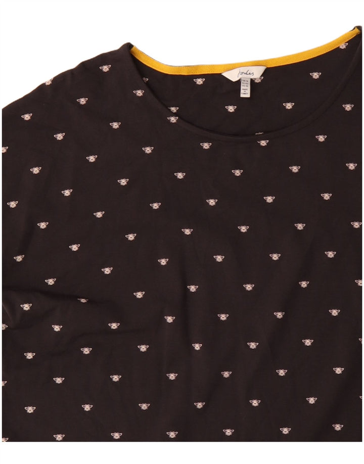 JOULES Womens Oversized Abstract Pattern T-Shirt Dress UK 14 Large Black