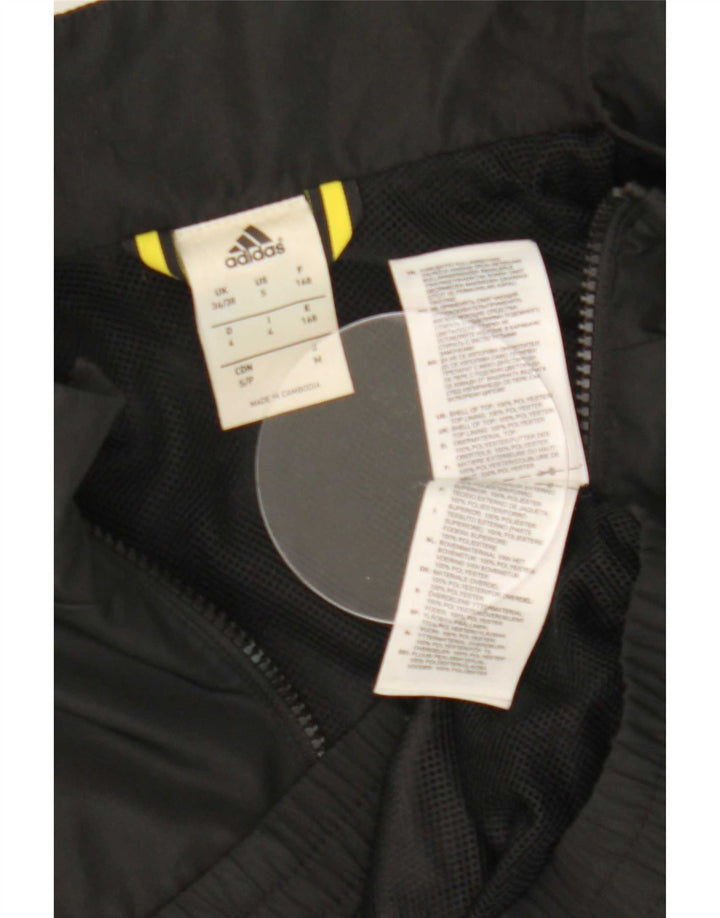 Adidas Mens Tracksuit Top Jacket UK 36/38 Small Black Polyester