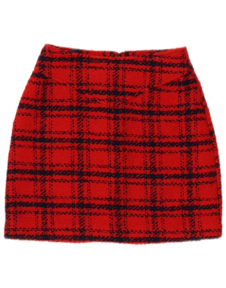 Piombo Womens Mini Skirt IT 38 XS W26  Red Check Polyester