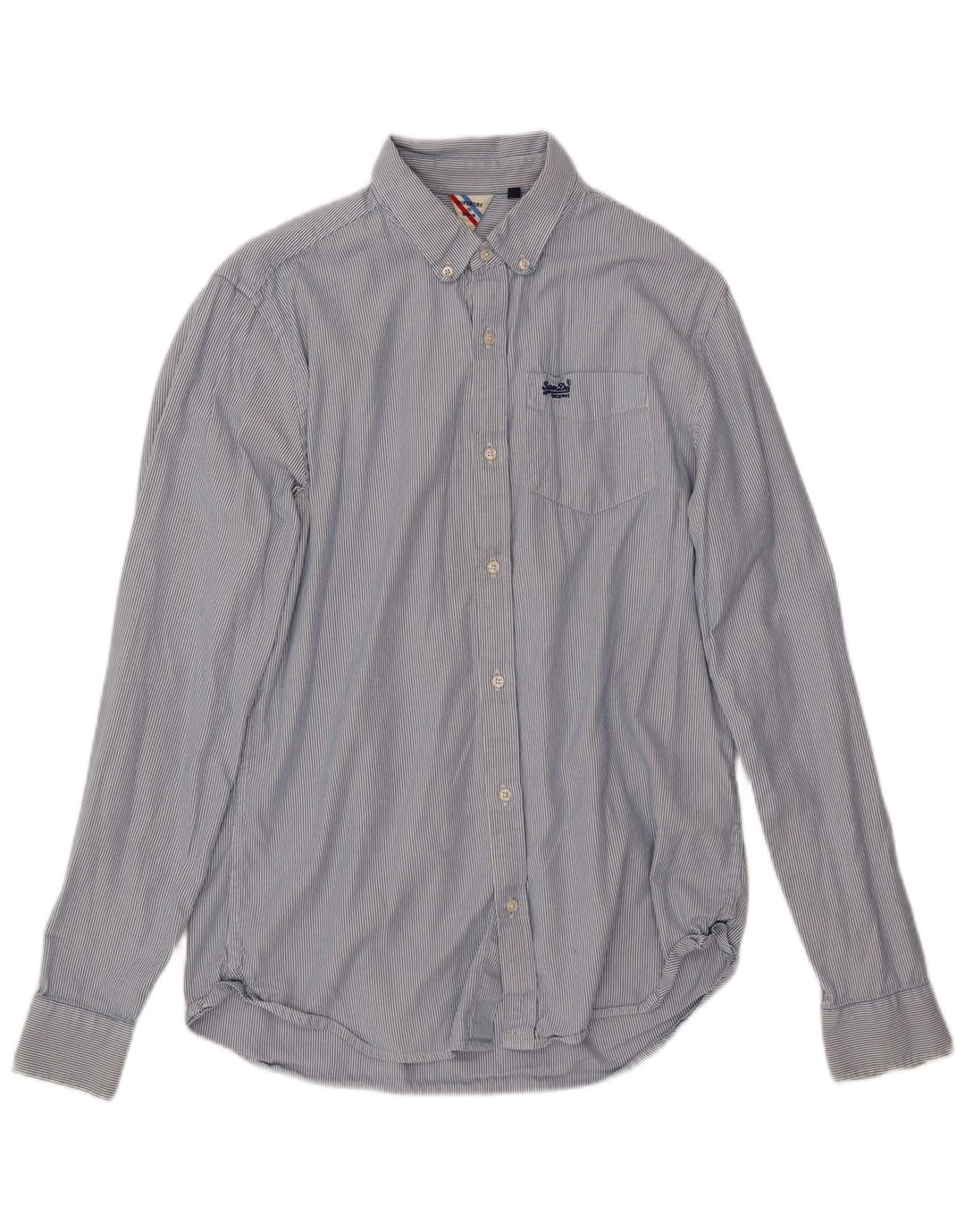 Superdry Mens Shirt Medium Blue Pinstripe