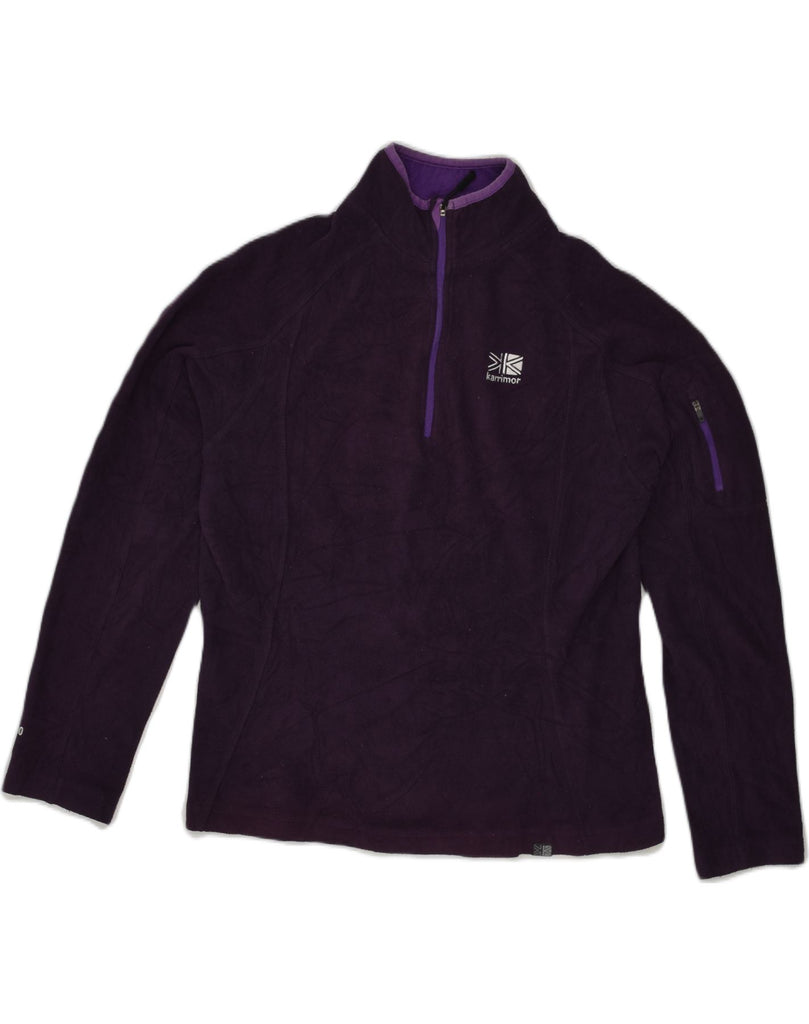 KARRIMOR Womens Zip Neck Fleece Jumper UK 12 Medium  Purple Polyester | Vintage Karrimor | Thrift | Second-Hand Karrimor | Used Clothing | Messina Hembry 