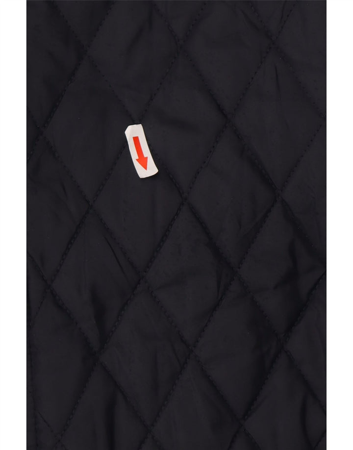 Zara Mens Quilted Jacket UK 42 XL Navy Blue Polyester