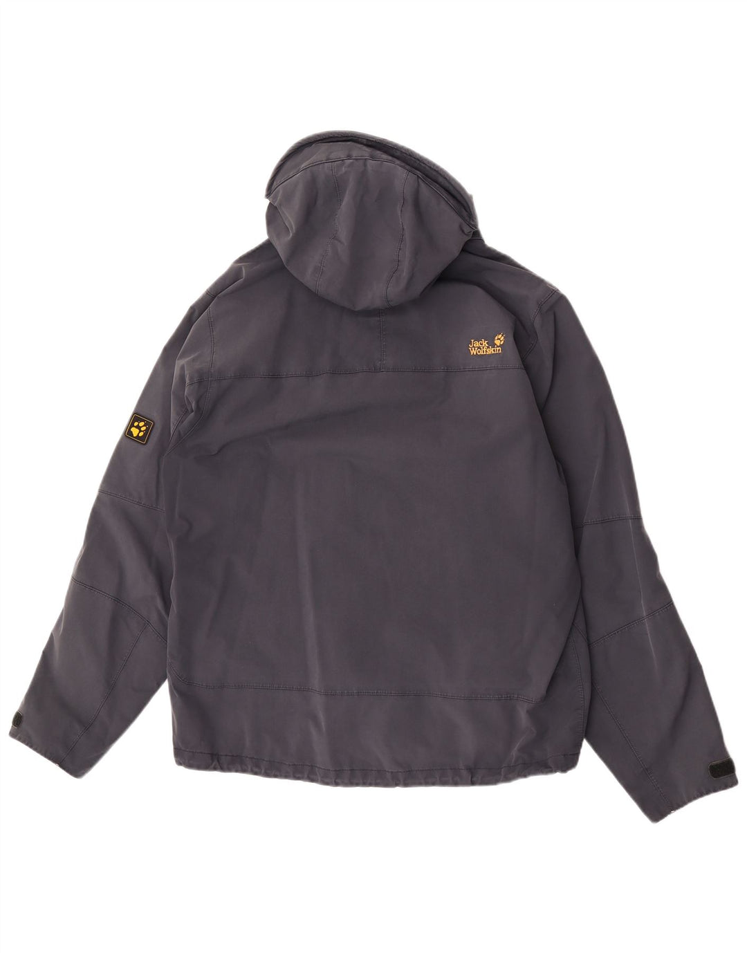 Jack Wolfskin Mens Hooded Rain Jacket UK 40/42 Large Navy Blue Polyamide