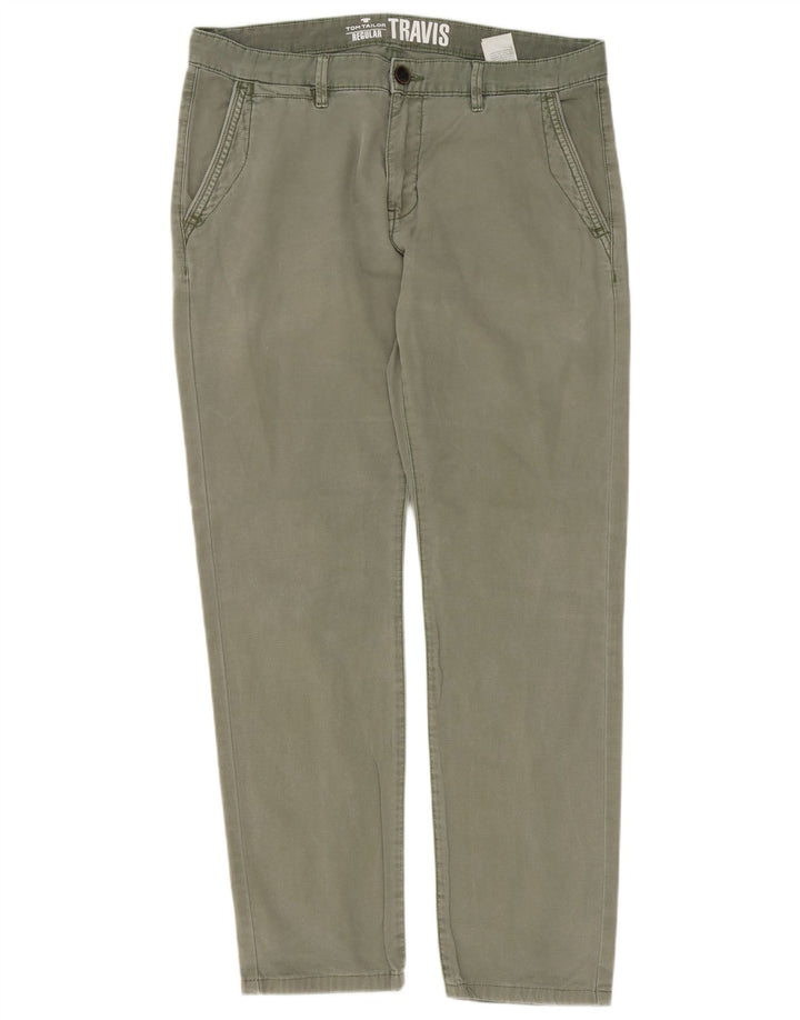 Tom Tailor Mens Regular Fit Chino Trousers W34 L32 Khaki Cotton