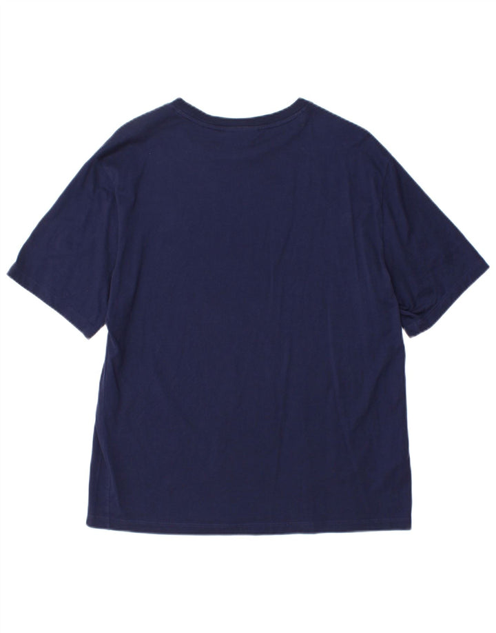 Lacoste Womens T-Shirt Top Size 38 Medium Navy Blue Cotton