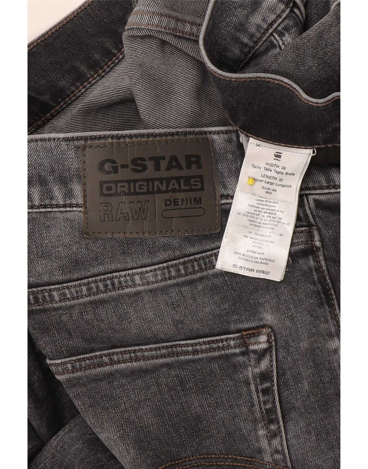 G-Star Mens Regular Tapered Jeans W38 L32 Grey Cotton