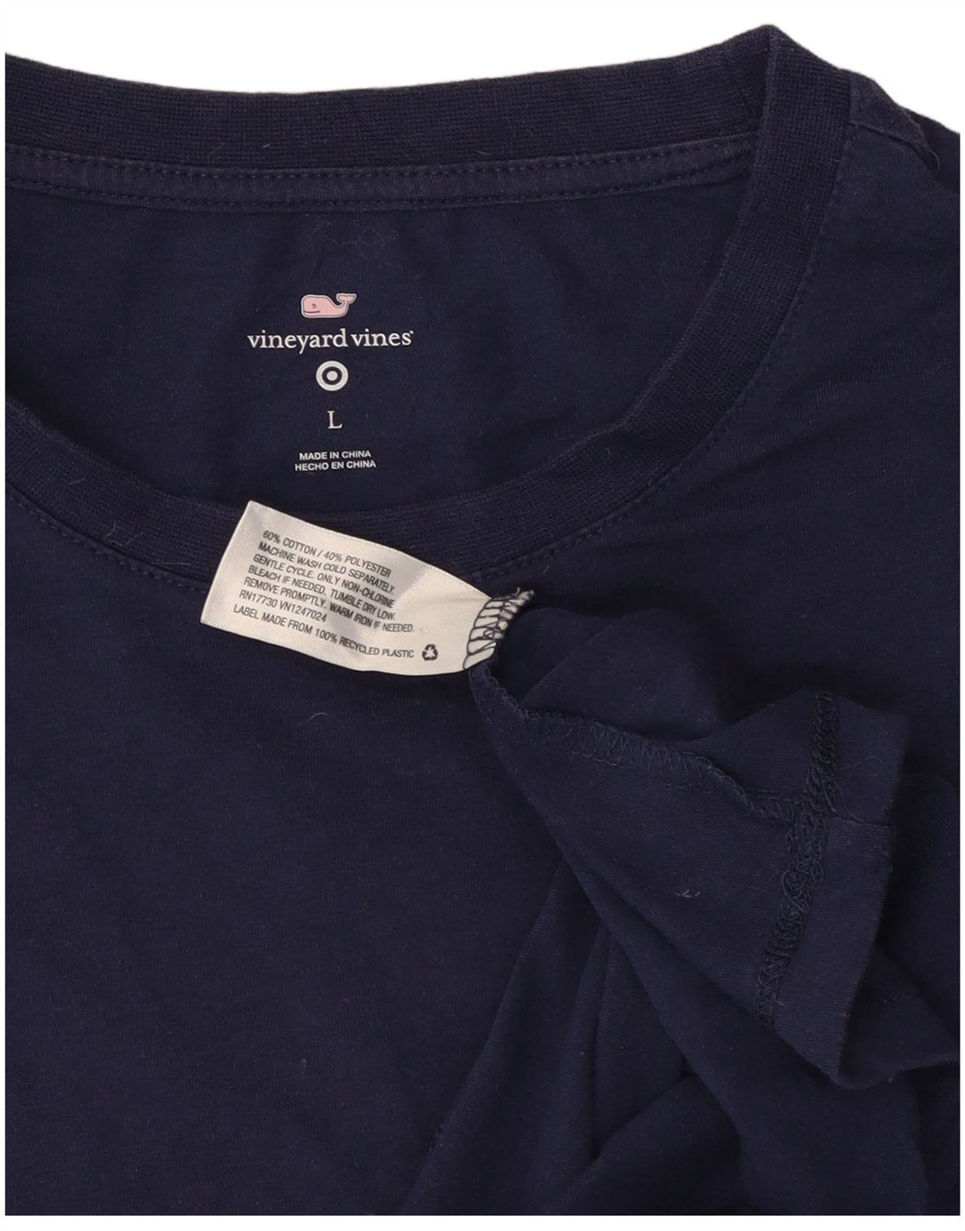 Vineyard Vines Mens Graphic T-Shirt Top Large Navy Blue Cotton