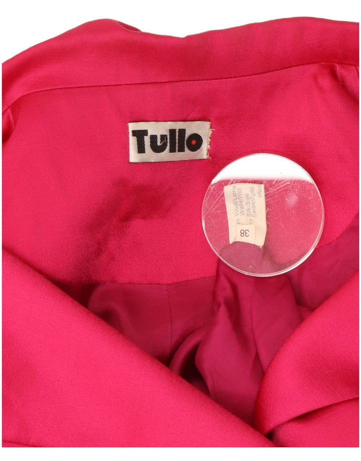 TULLO Womens 3 Button Blazer Jacket EU 38 Medium Pink Wool