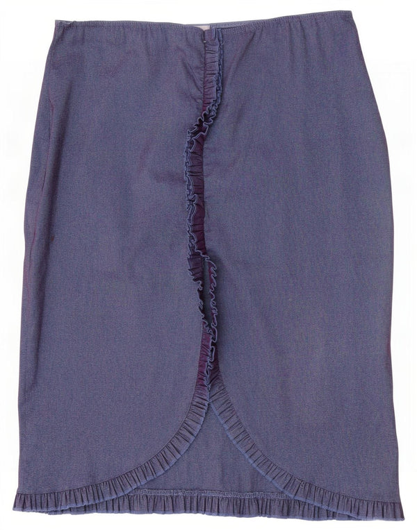 Vintage Womens Straight Skirt UK 12 Medium W30 Purple Viscose