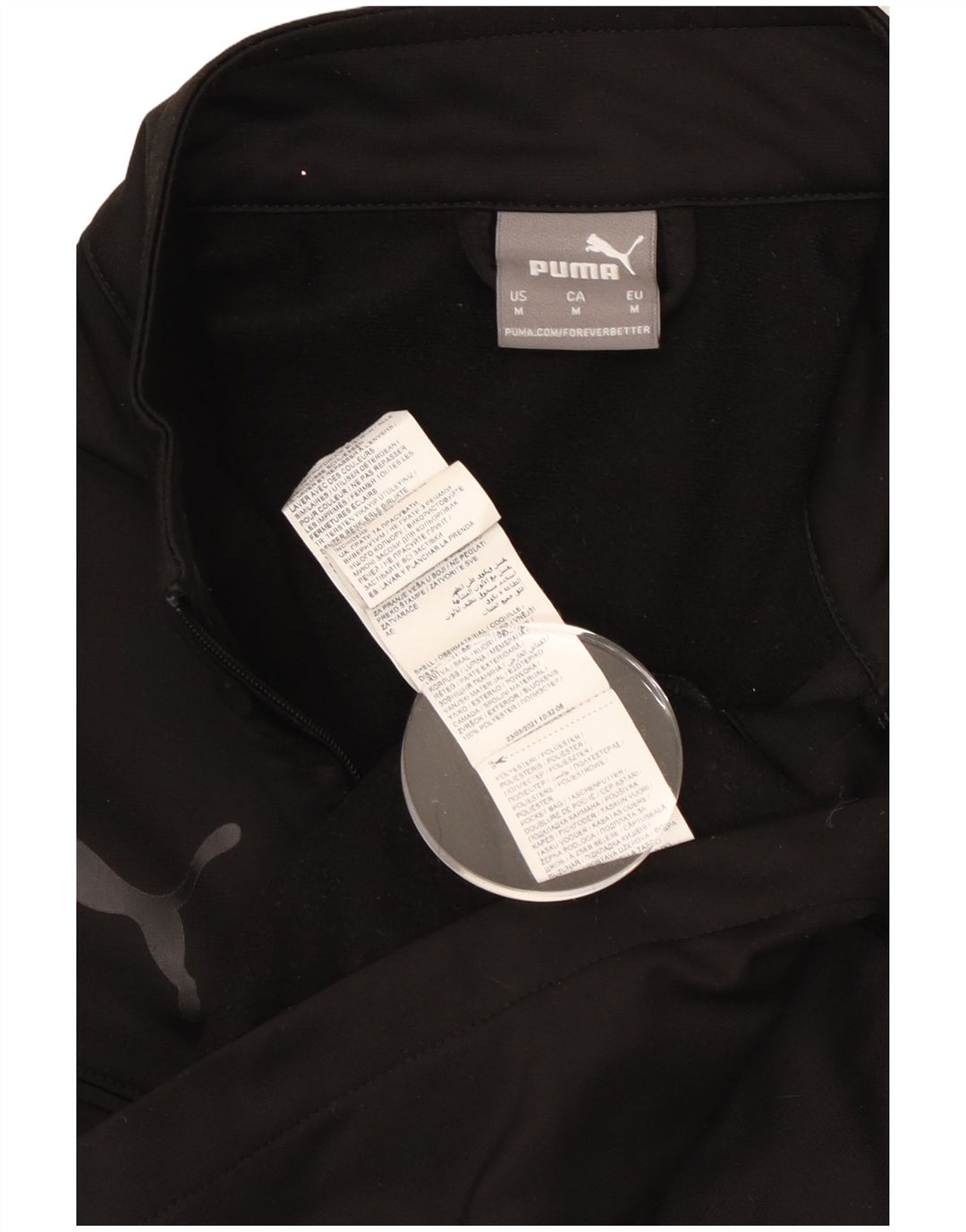 Puma Mens Tracksuit Top Jacket Medium Black Polyester