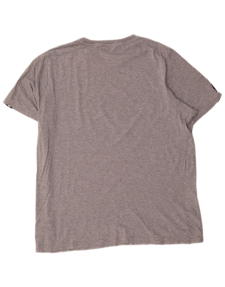 Puma Mens Graphic T-Shirt Top Large Grey Colourblock Cotton