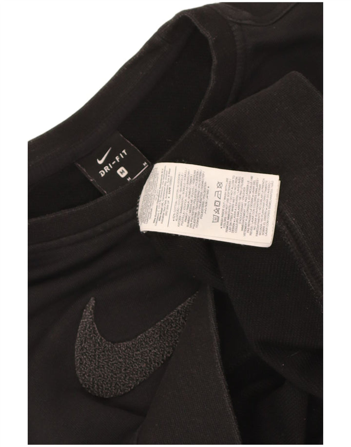 Nike Womens Dri Fit Graphic Oversized Sweatshirt Jumper UK 14 Medium Black
