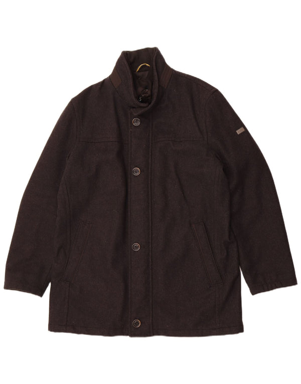 Pierre Cardin Mens Pea Coat EU 52 XL Grey Wool