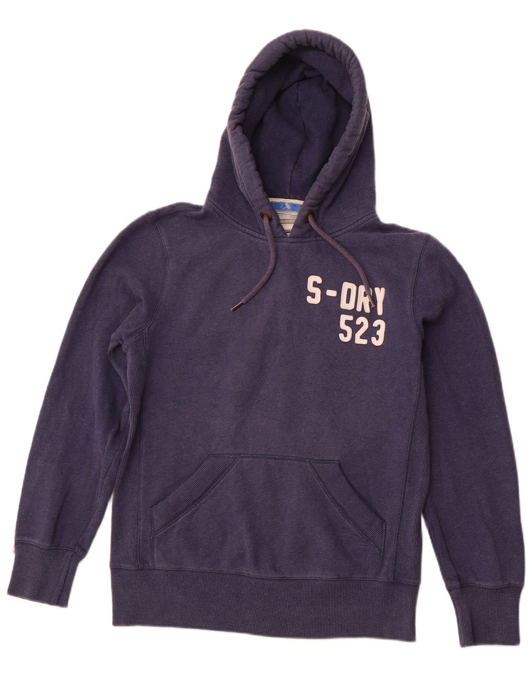 SUPERDRY Mens Graphic Hoodie Jumper Medium Navy Blue Cotton