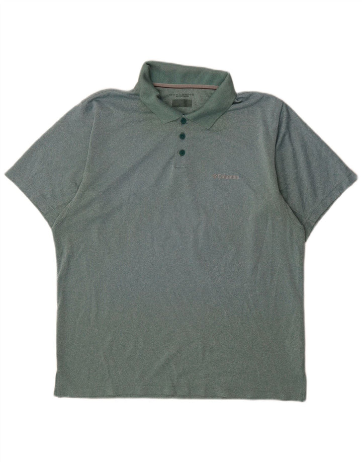 Columbia Mens Polo Shirt XL Green Polyester