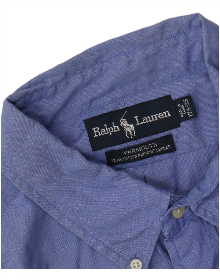 Ralph Lauren Mens Yarmouth Shirt Size 17 1/2 XL Blue Cotton