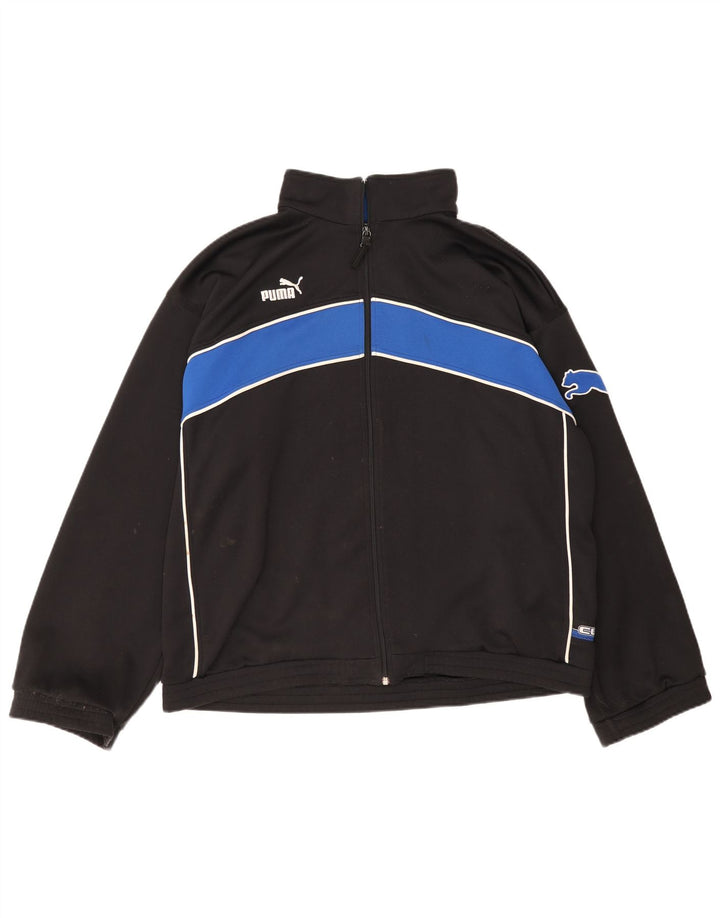 Puma Mens Tracksuit Top Jacket Large Black Colourblock Polyester Sports