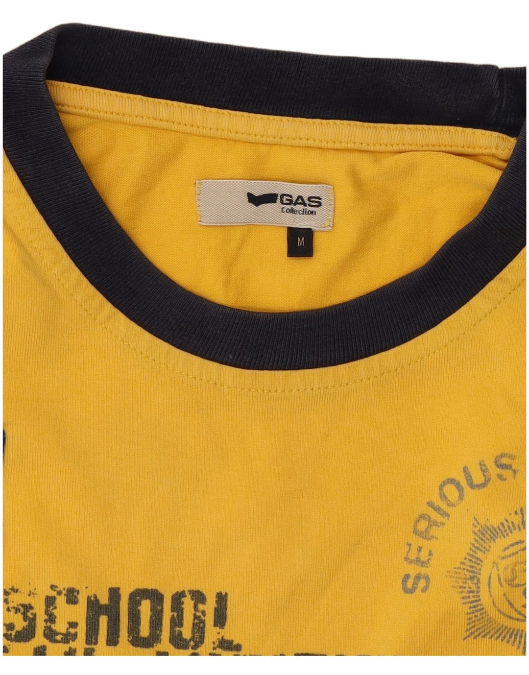 Gas Mens Graphic Top Long Sleeve Medium Yellow