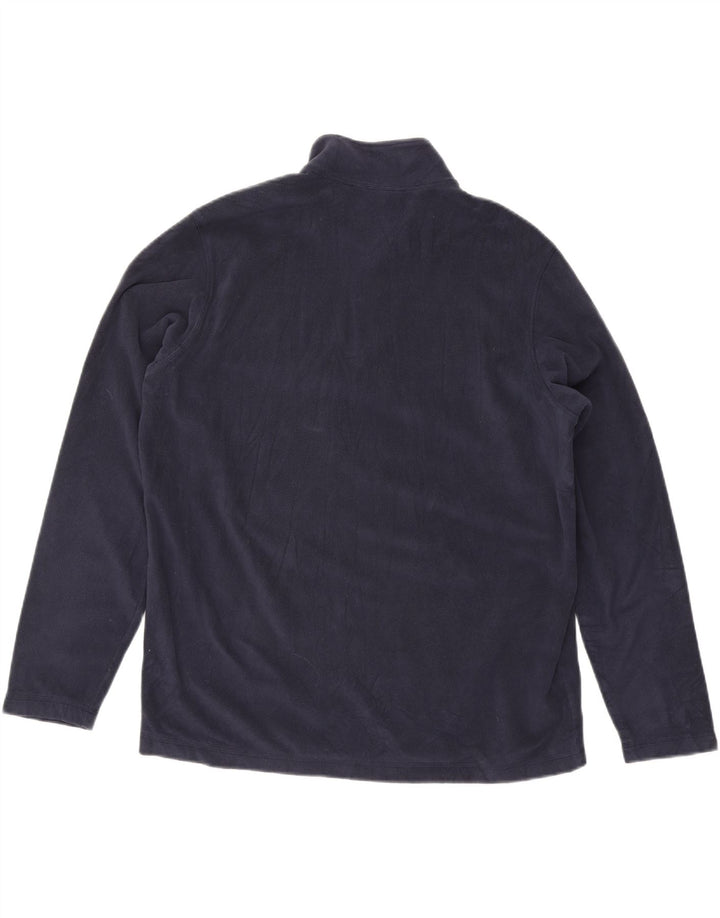 EDDIE BAUER Mens Zip Neck Fleece Jumper Large Navy Blue Polyester Vintage Eddie Bauer and Second-Hand Eddie Bauer from Messina Hembry 