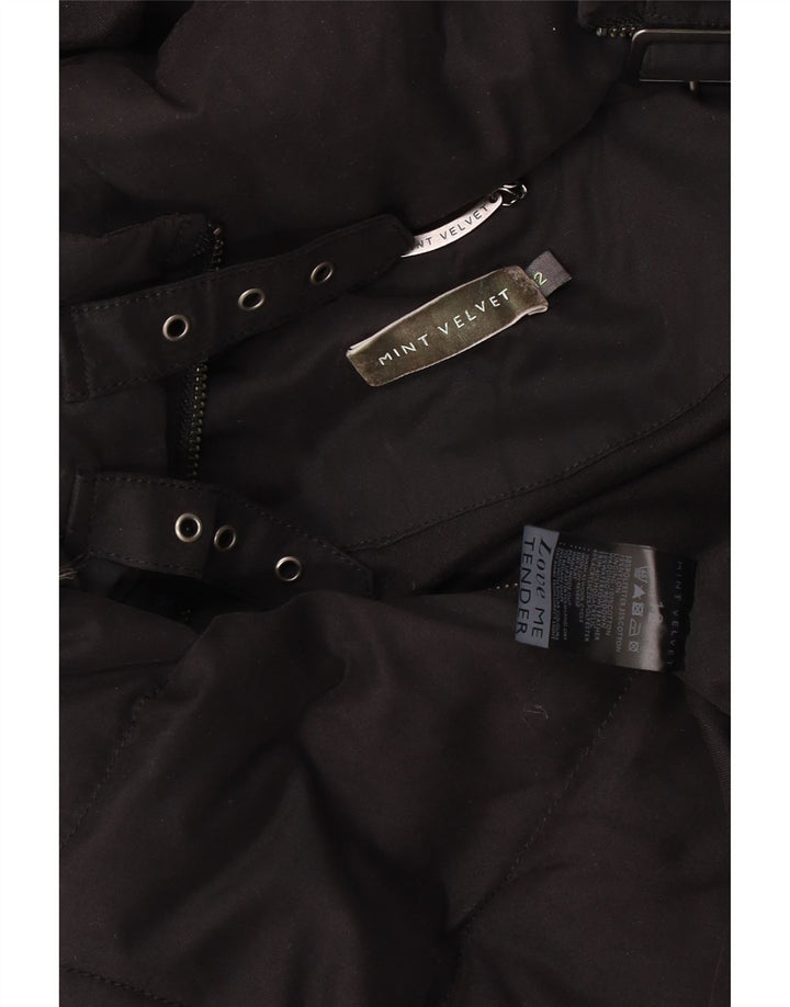 MINT VELVET Womens Hooded Padded Gilet UK 12 Medium Black Polyester
