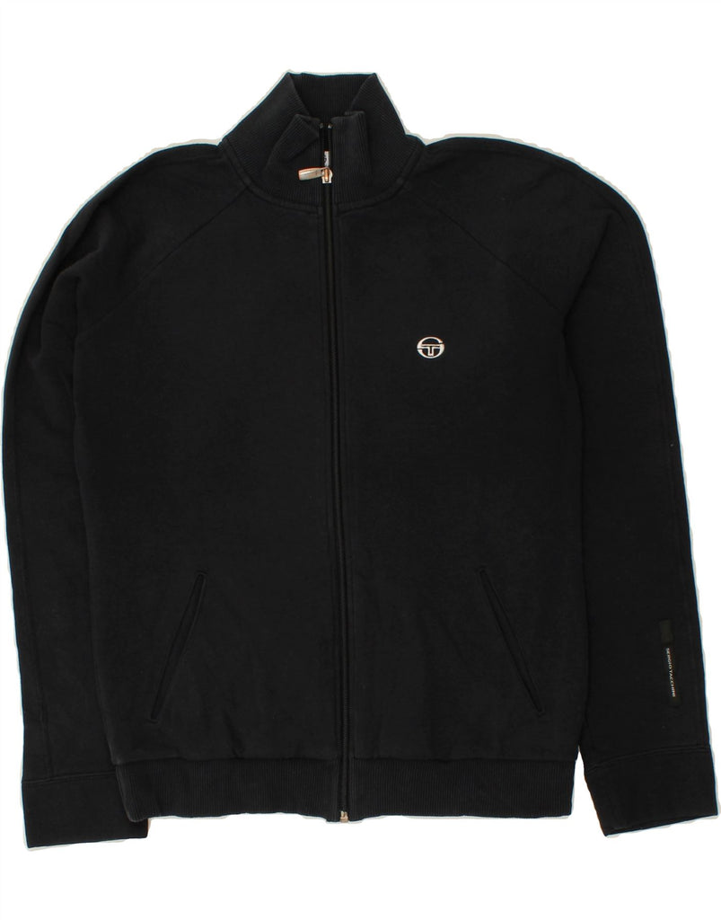 SERGIO TACCHINI Womens Tracksuit Top Jacket IT 46 Large Black Cotton Vintage Sergio Tacchini and Second-Hand Sergio Tacchini from Messina Hembry 