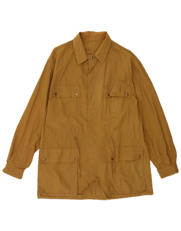 Vintage Mens Utility Jacket UK 38 Medium Beige Cotton