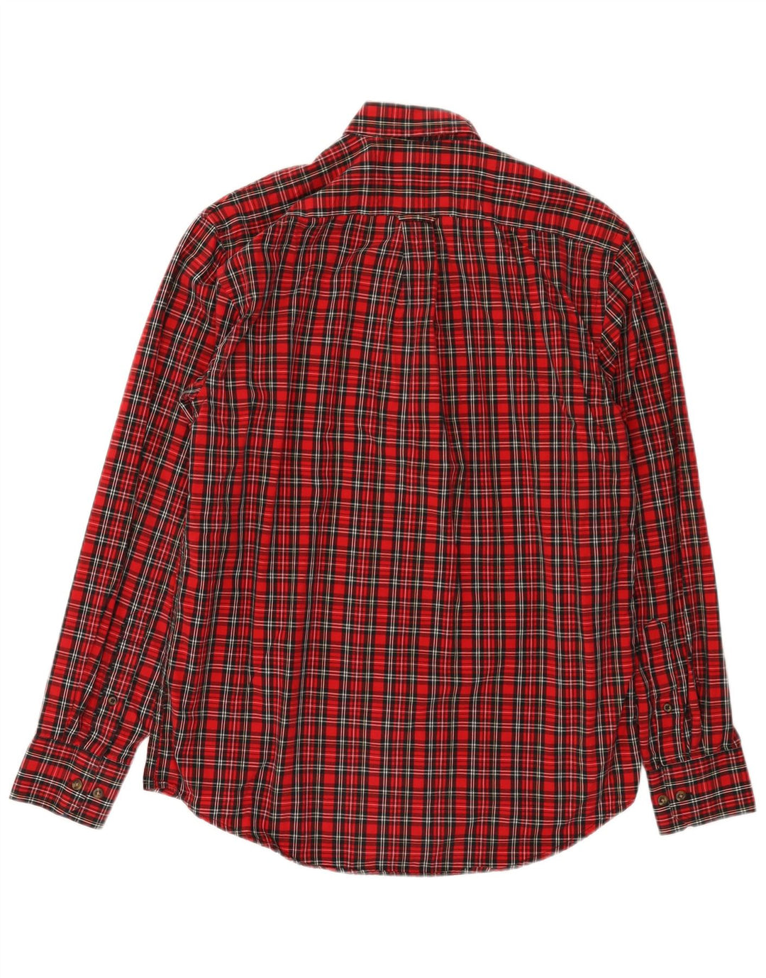 IZOD Mens Shirt Small Red Check Cotton
