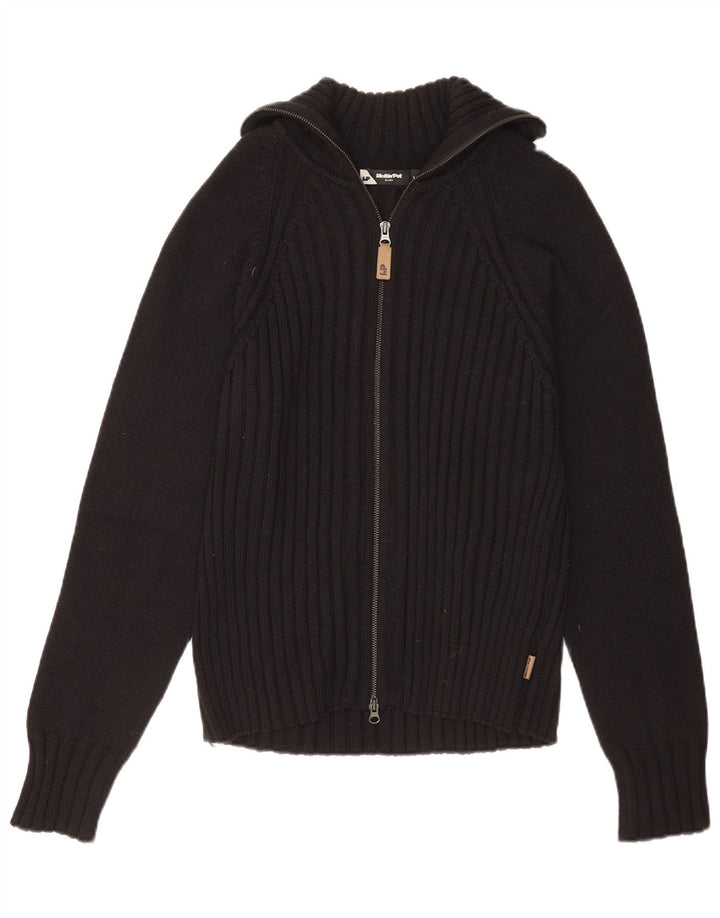 Meltin' Pot Mens Cardigan Sweater Medium Black Wool