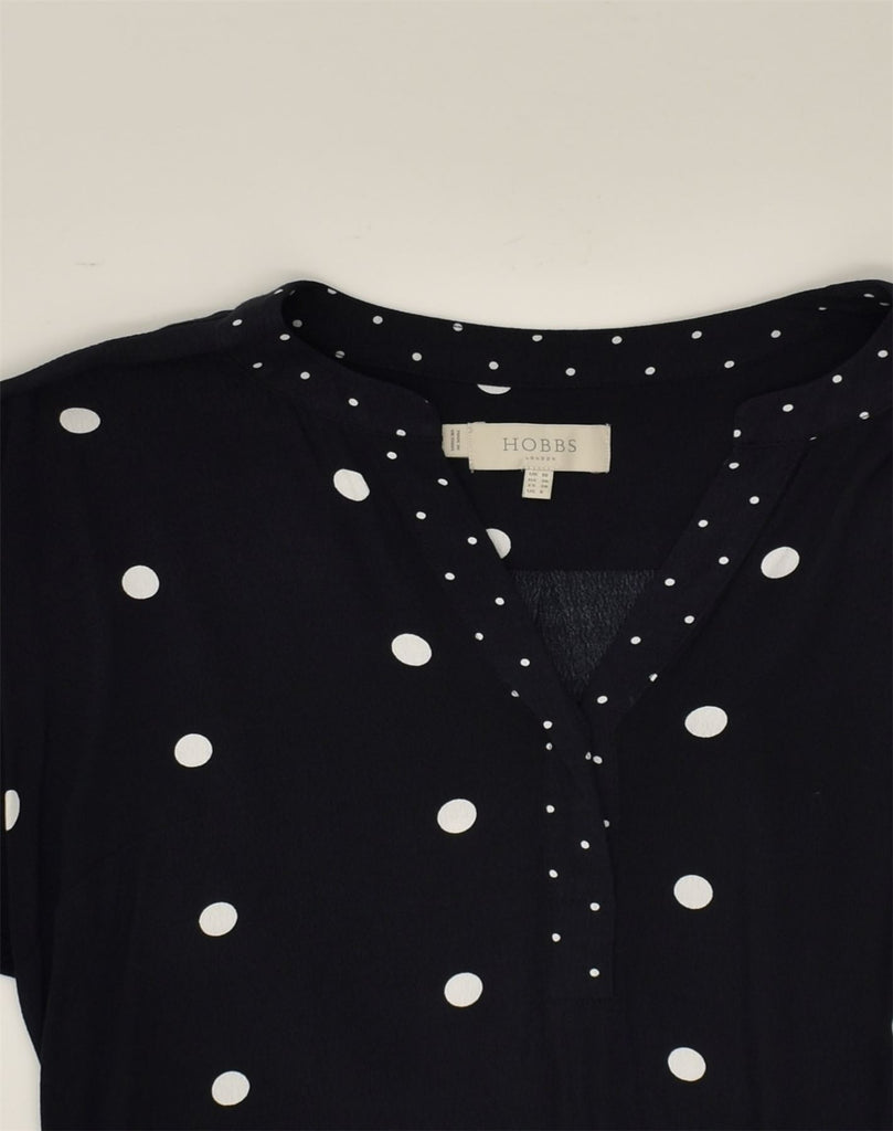 HOBBS Womens Tunic Dress UK 10 Small Navy Blue Polka Dot Viscose | Vintage Hobbs | Thrift | Second-Hand Hobbs | Used Clothing | Messina Hembry 