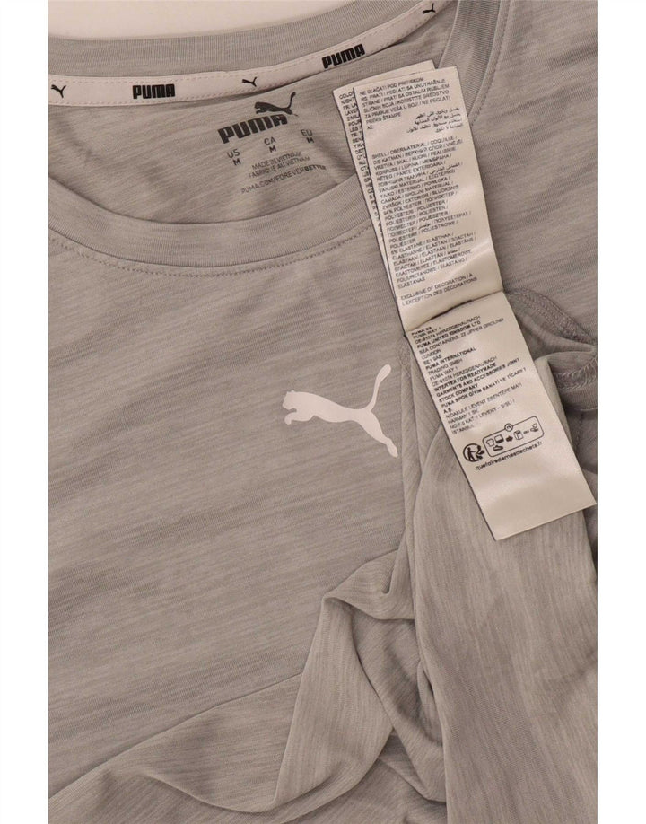 Puma Mens T-Shirt Top Medium Grey Flecked Polyester